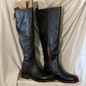 Bed Stu Black Leather Heeled Boots
